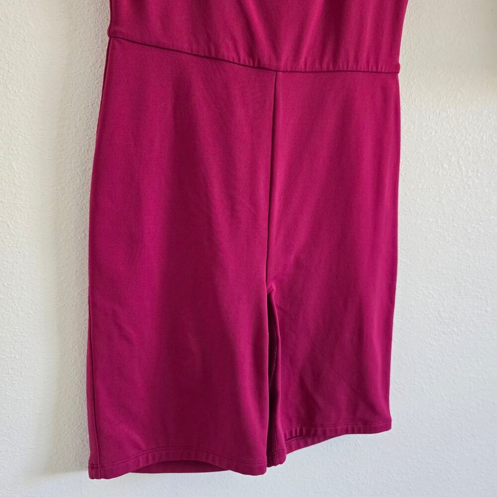 Aritzia Babaton Contour Romper Bike Shorts Pink Size M Square Neck Athleisure - Picture 4 of 9